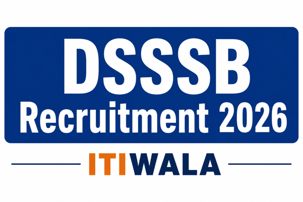 DSSSB Recruitment 2026 notification image with ITI Wala branding.